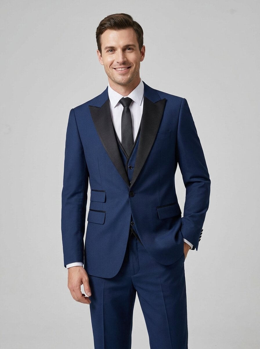 Men’s 3 Piece Tuxedo Wedding Groom Suit