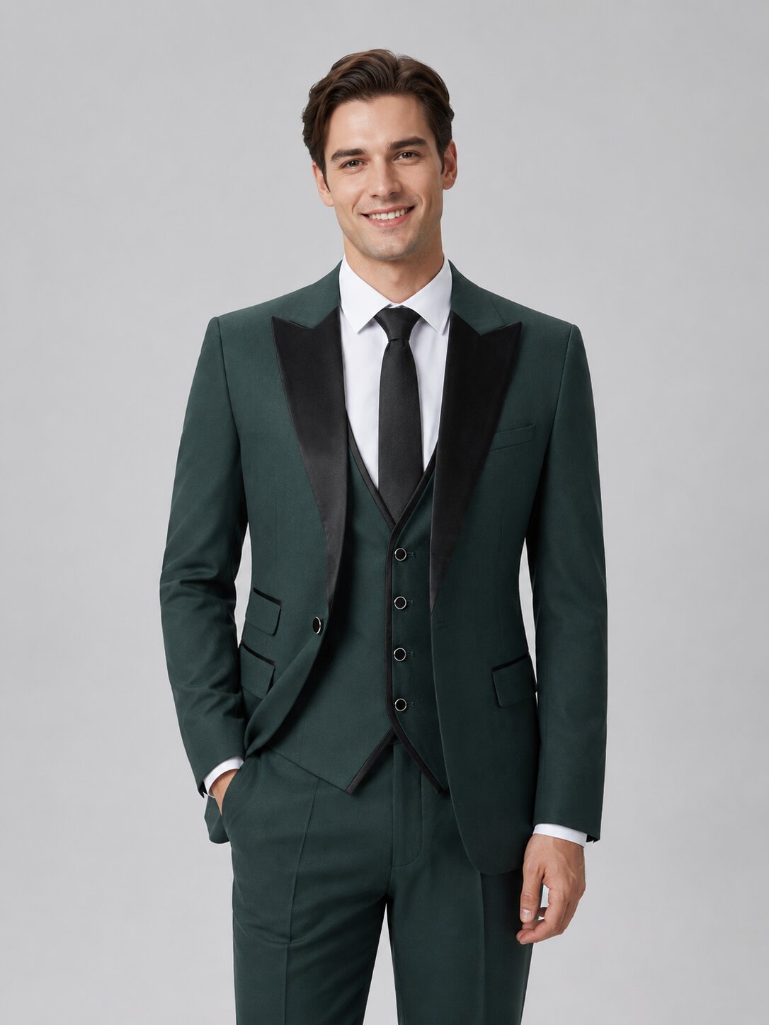 Men’s 3 Piece Tuxedo Wedding Groom Suit