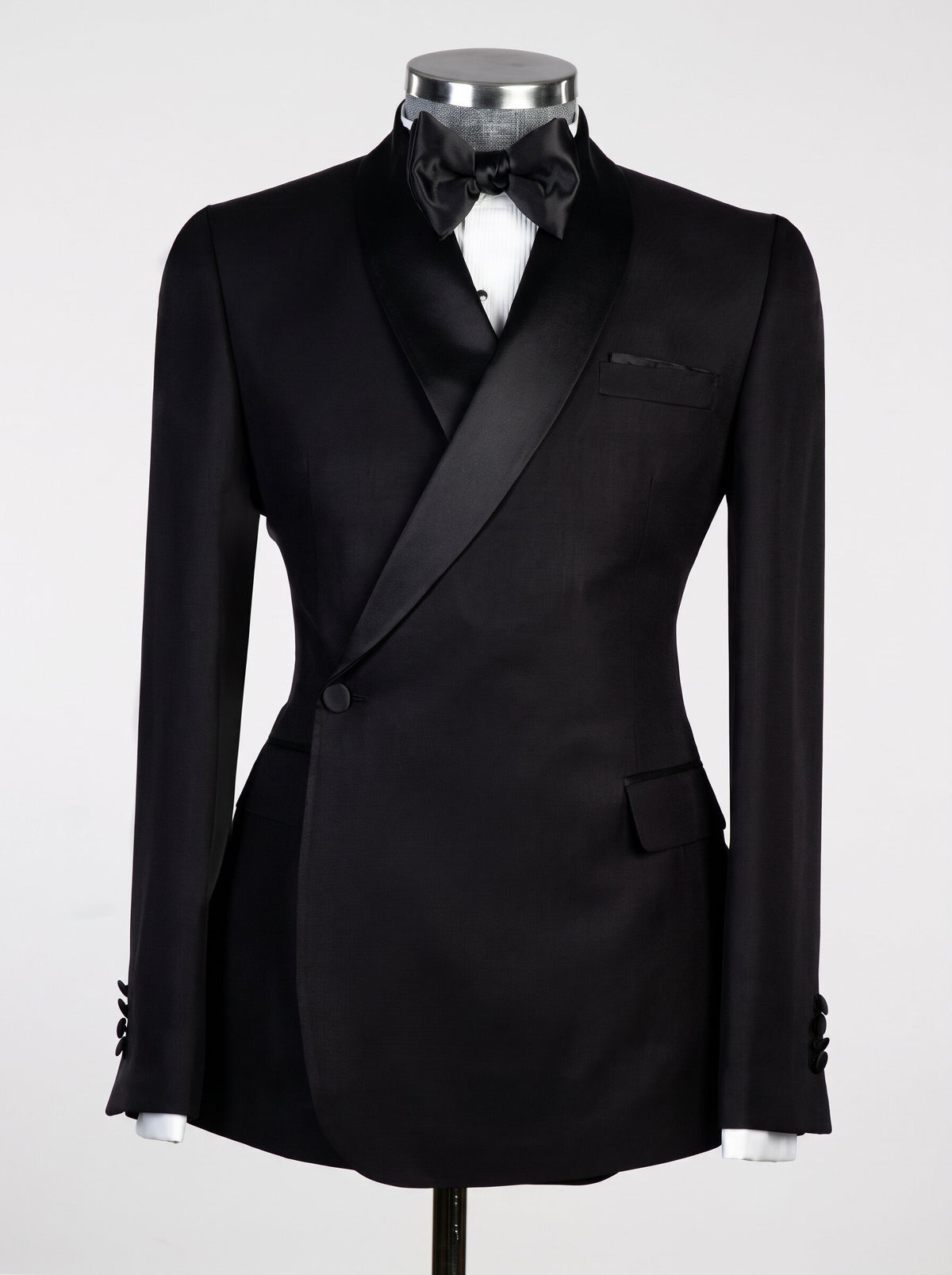 Men's Asymmetric Shawl Lapel Tuxedo Slim Fit Single Button Formal Groom Suit