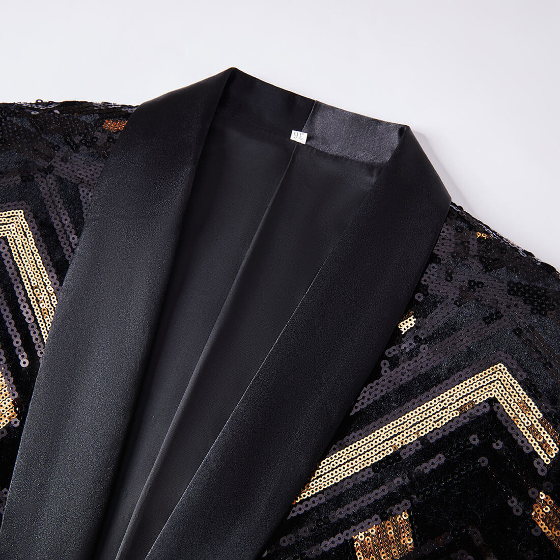 Men's Black & Gold Art Deco Sequin Prom Blazer