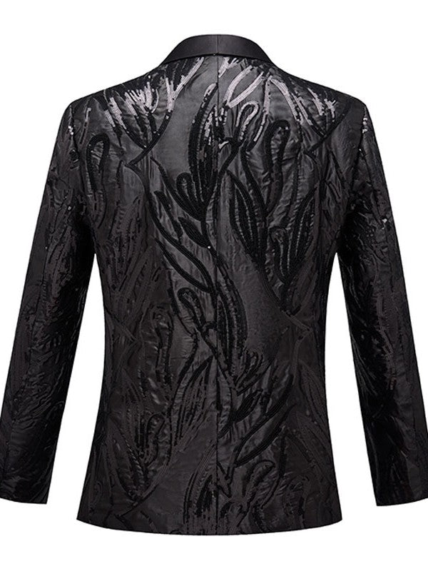 Men's Black Sequin Shawl Lapel Dinner Jacket