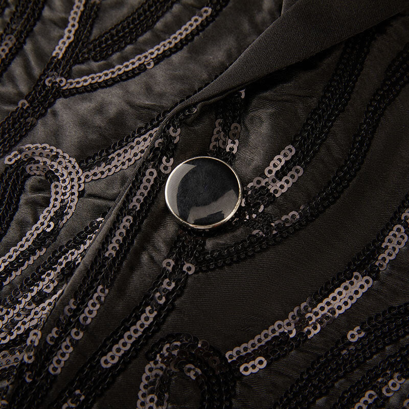 Men's Black Sequin Shawl Lapel Dinner Jacket