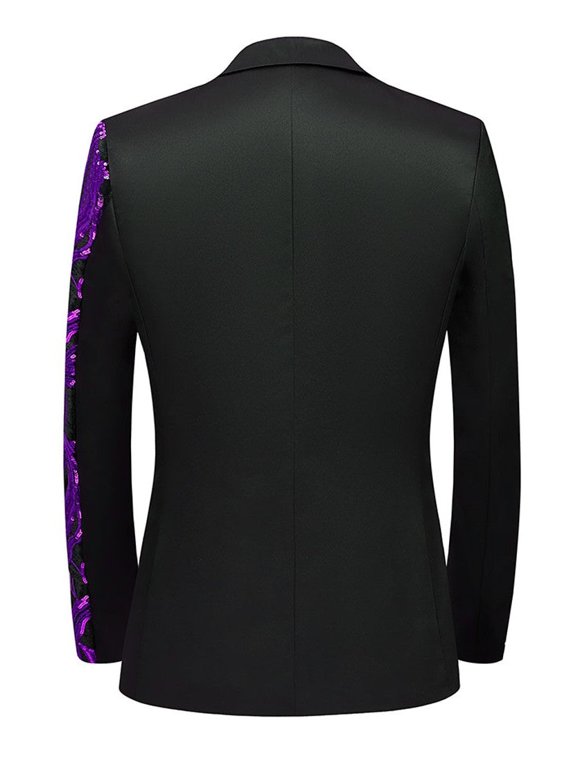 Men's Black Sequin Statement Blazer
