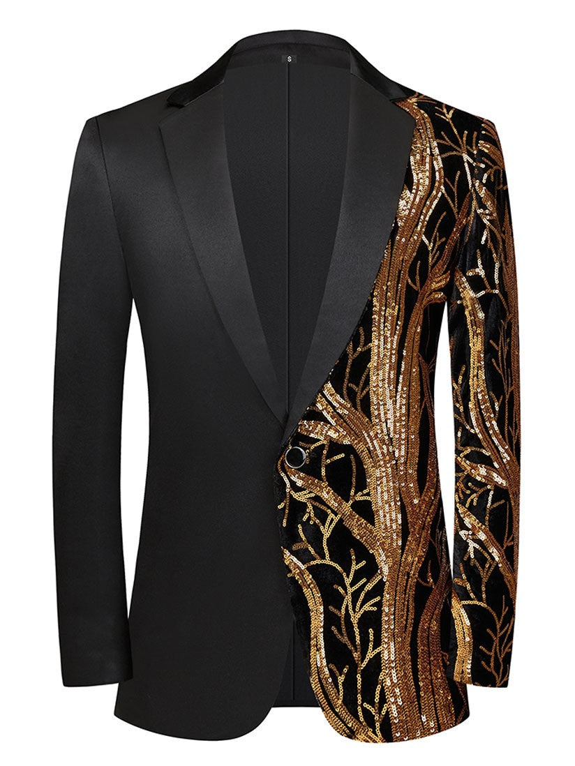 Men's Black Sequin Statement Blazer