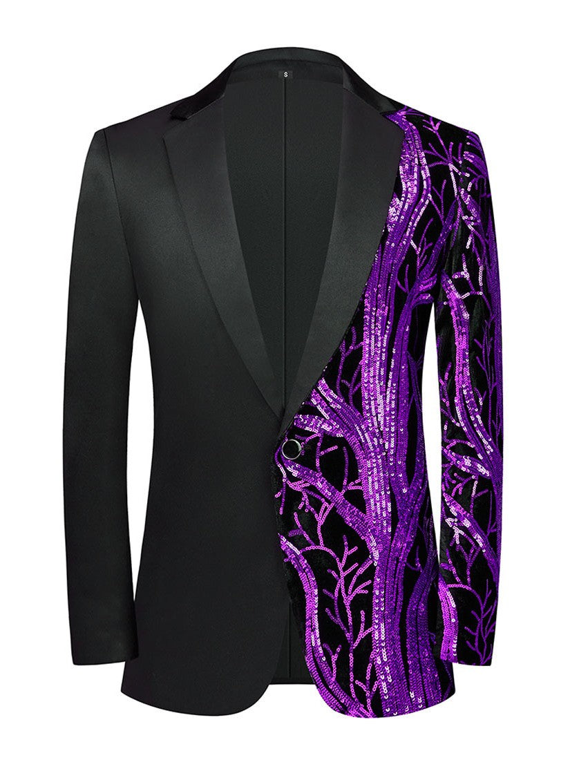 Men's Black Sequin Statement Blazer
