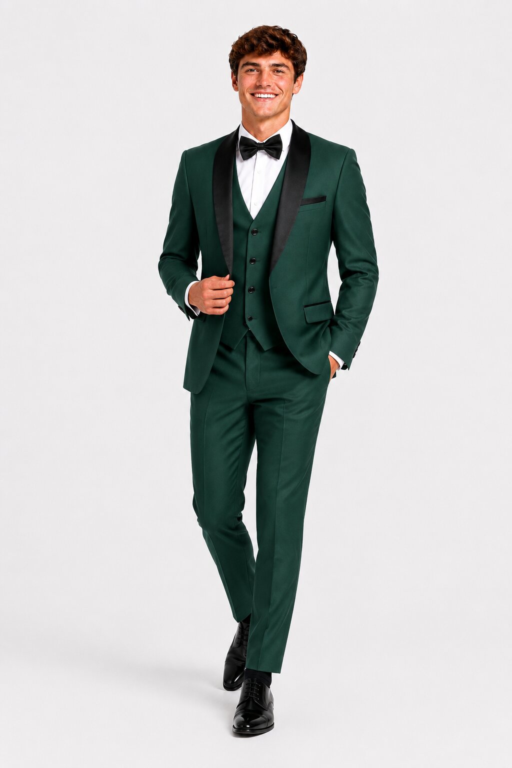 Men's Black Shawl Lapel 3 Piece Tuxedo