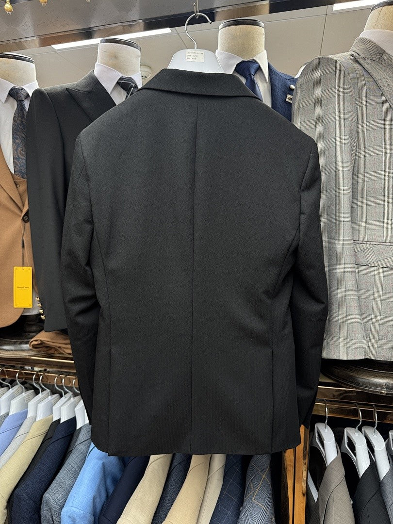 Men's Black Velvet Trim 3 Piece Tuxedo Suit