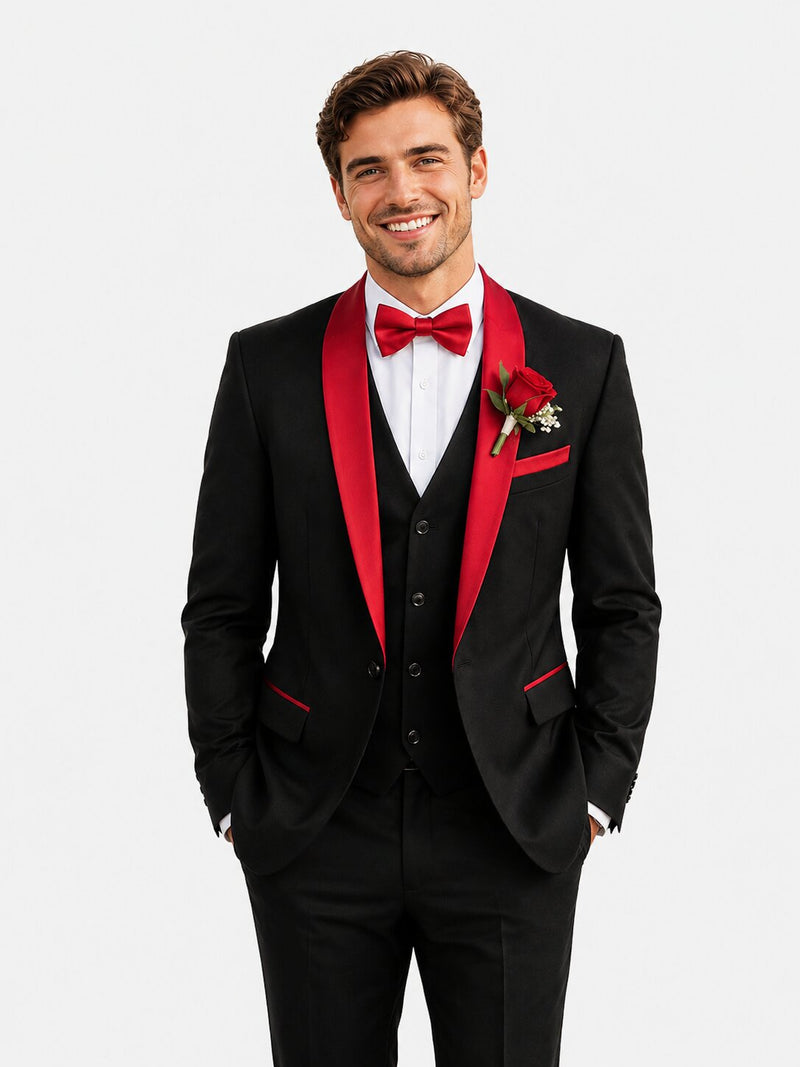 Black and Red Homecoming Suit