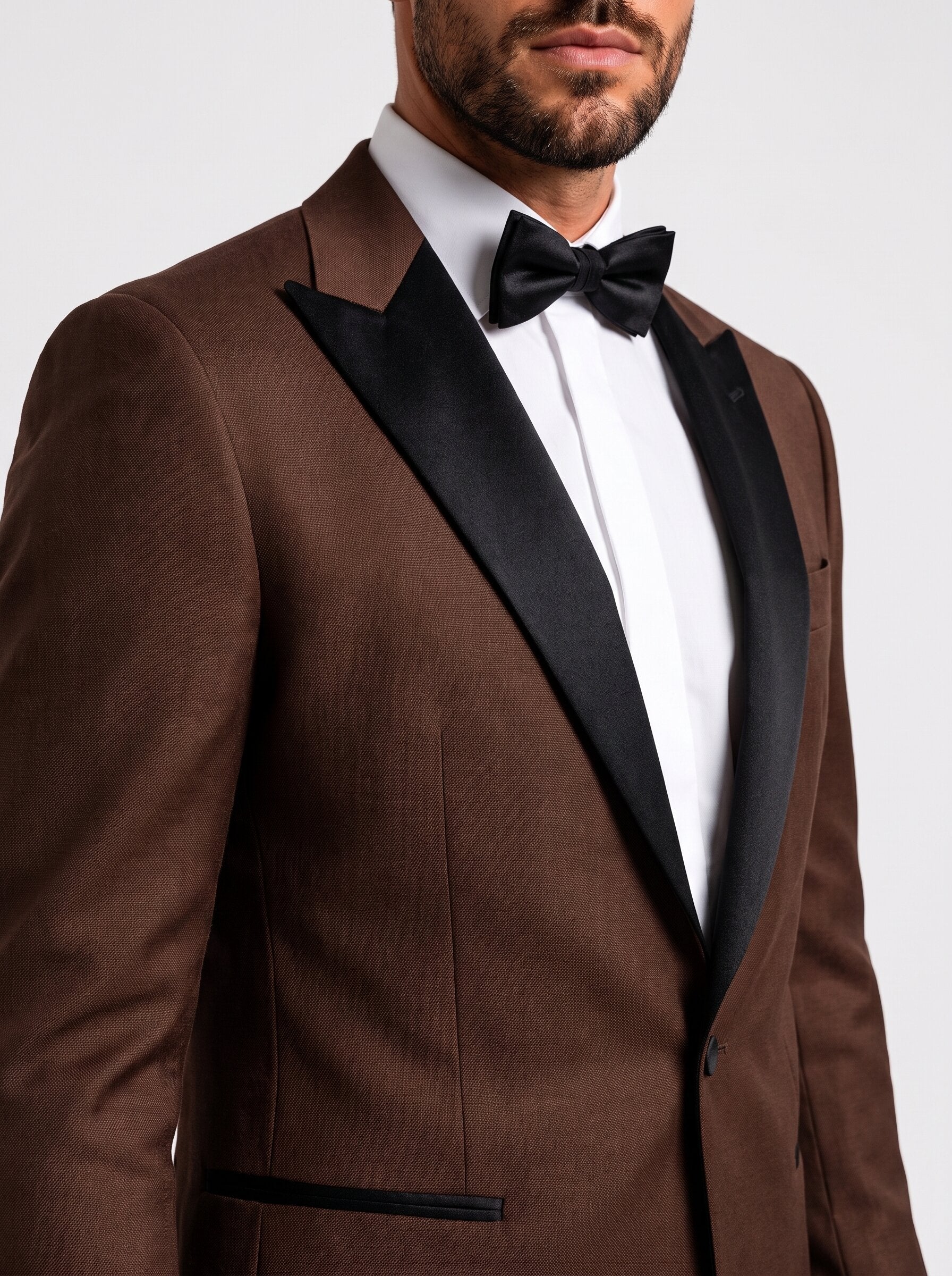 Men’s Chocolate Brown & Black 2 Piece Tuxedo