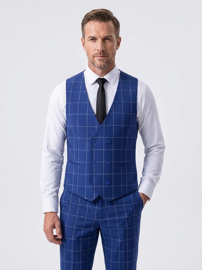 Men's Classic Check Three Piece Suit