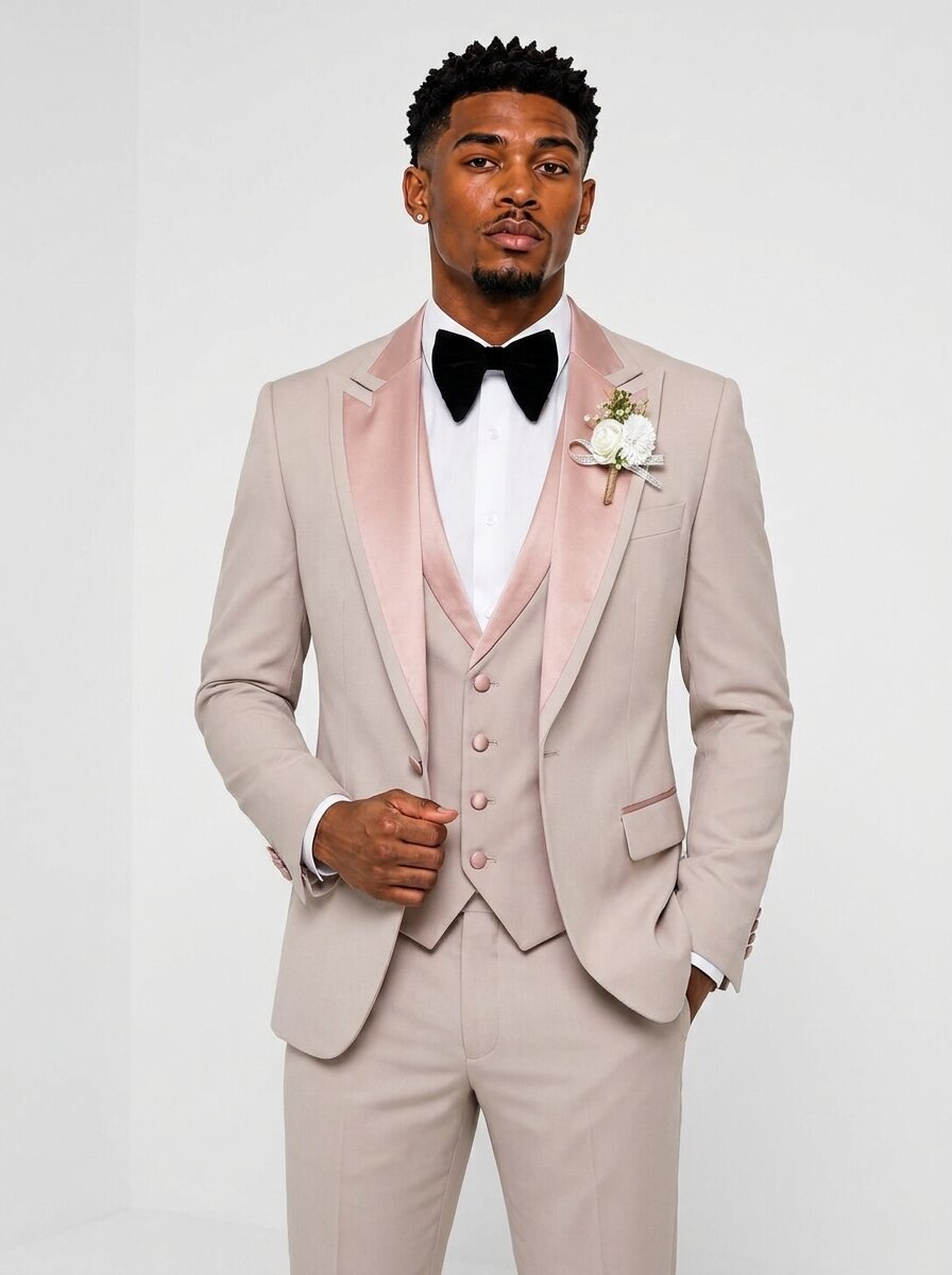 Men's Classic Peak Lapel 3 Piece Tuxedo