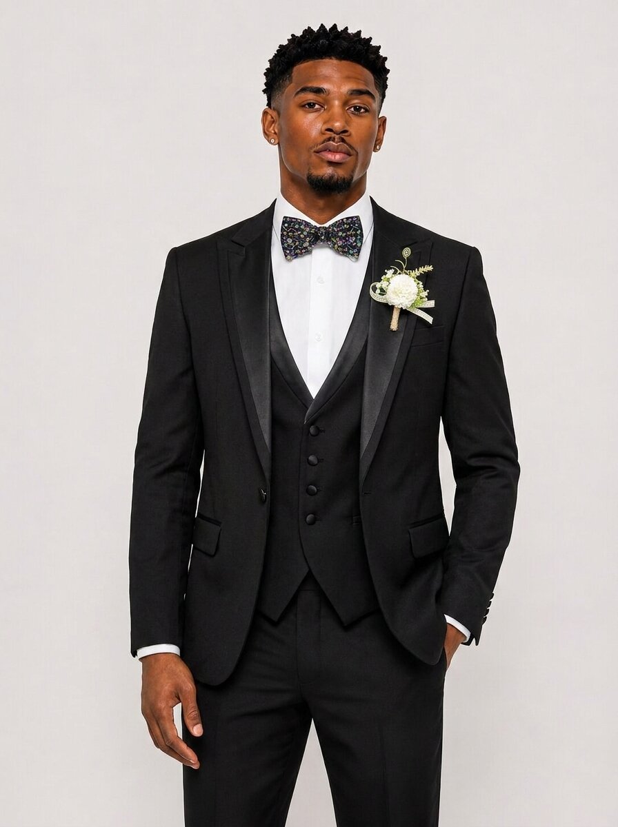 Men's Classic Peak Lapel 3 Piece Tuxedo