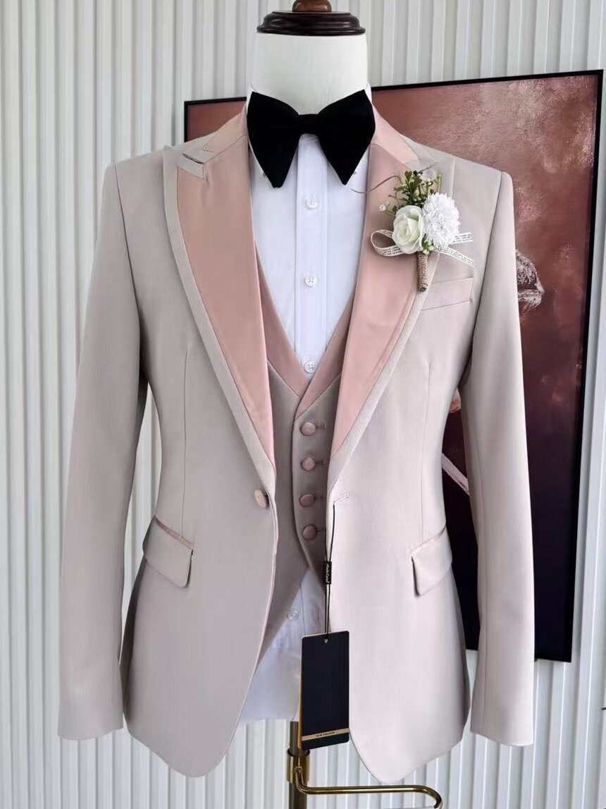 Men's Classic Peak Lapel 3 Piece Tuxedo