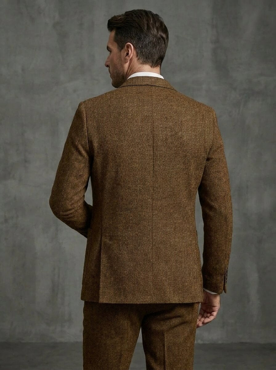 Men's Classic Regular Fit Tweed Suit