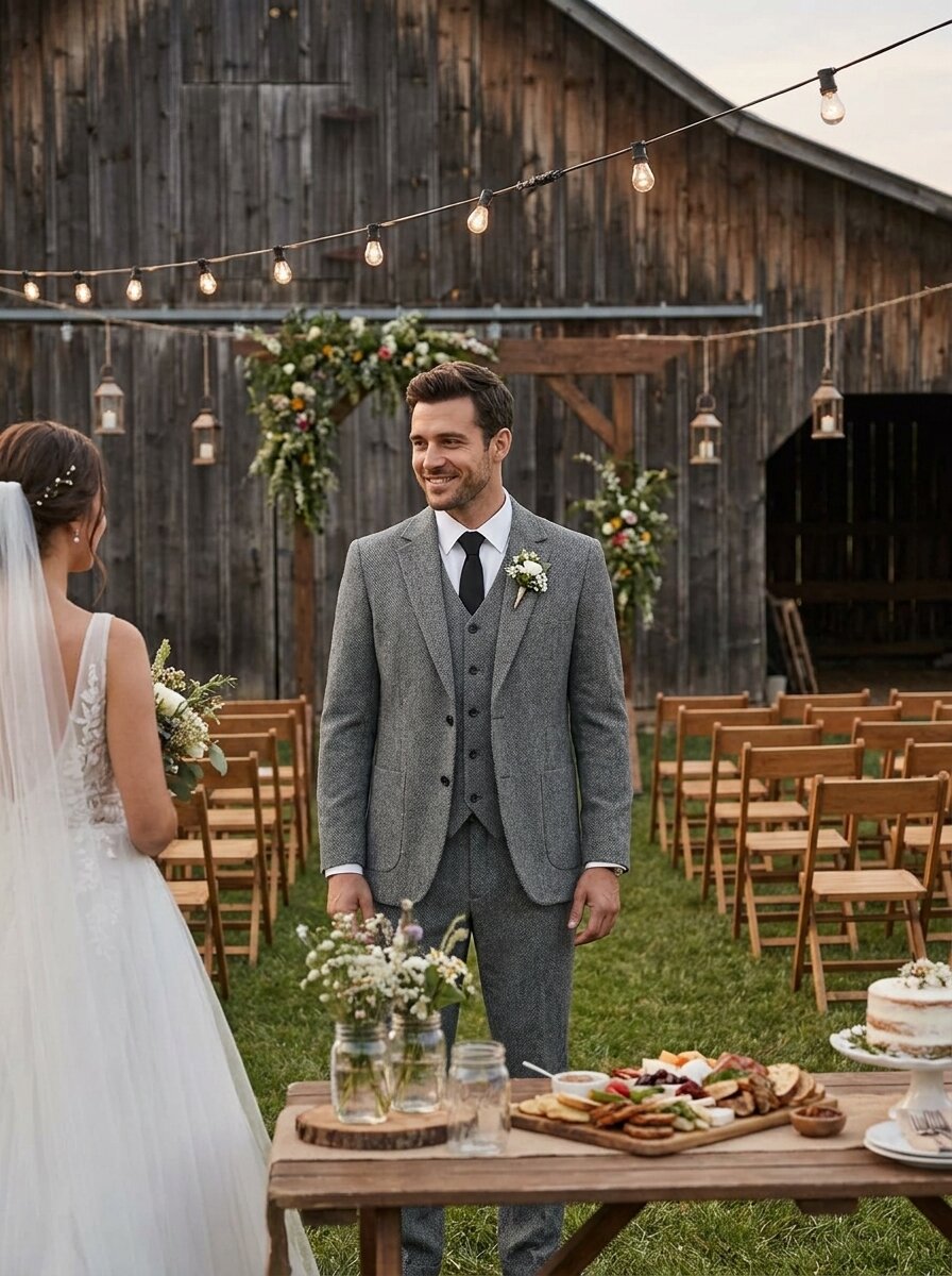 Men’s Vintage 3 Piece Tweed Suit Wedding & Formal Wear