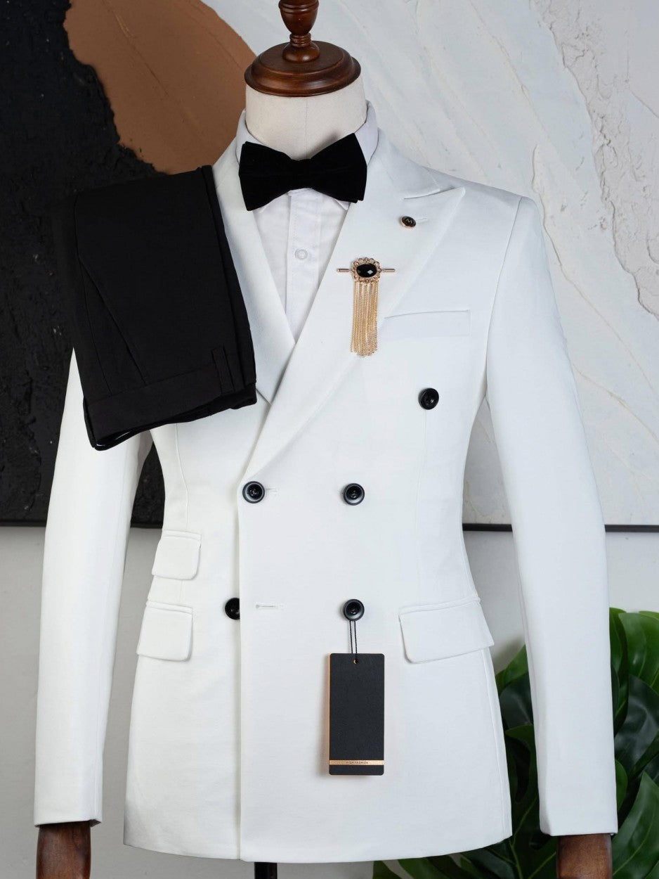Men's Classic Six-Button Double-Breasted Suit