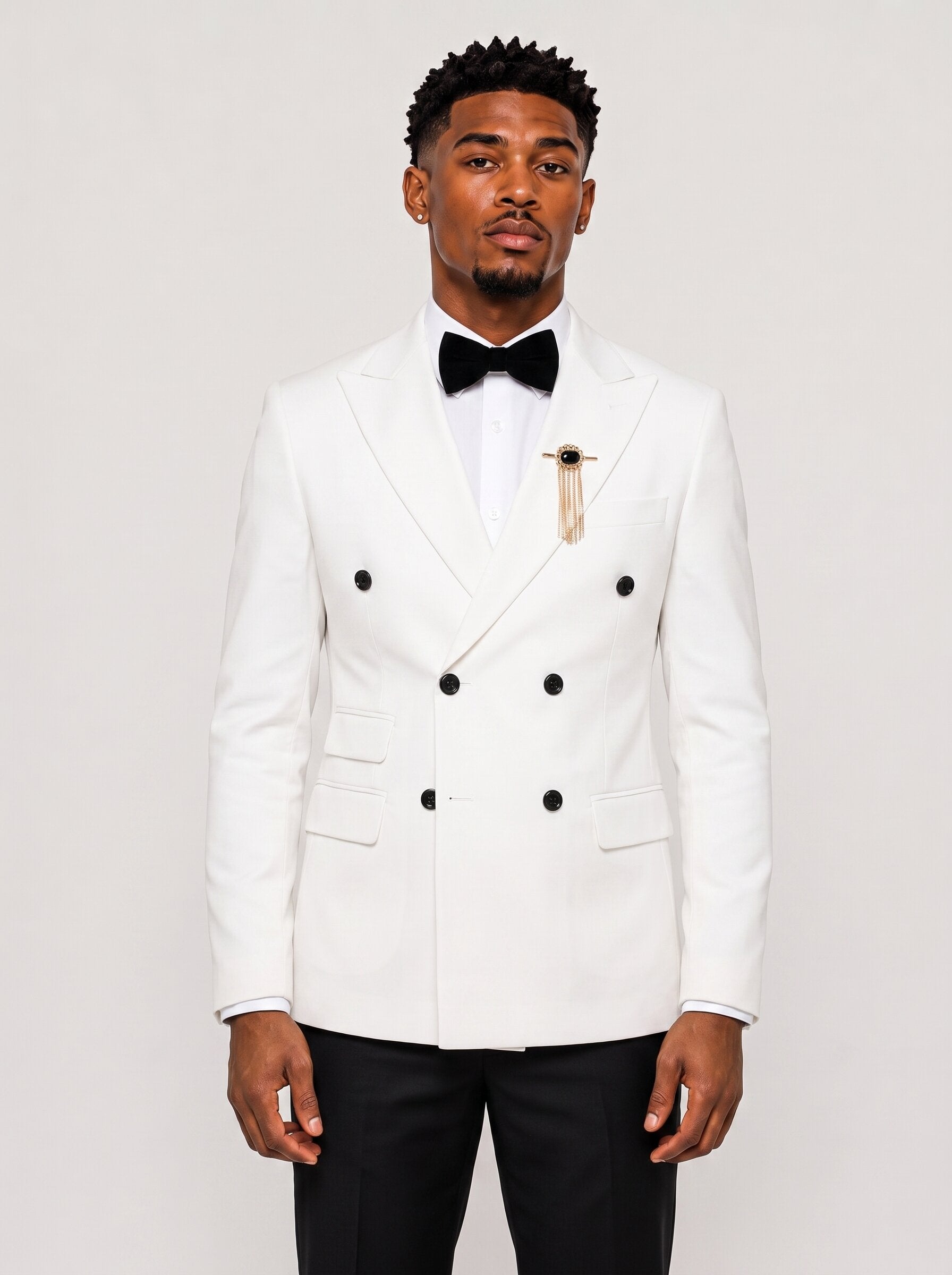 Men's Classic Six-Button Double-Breasted Suit