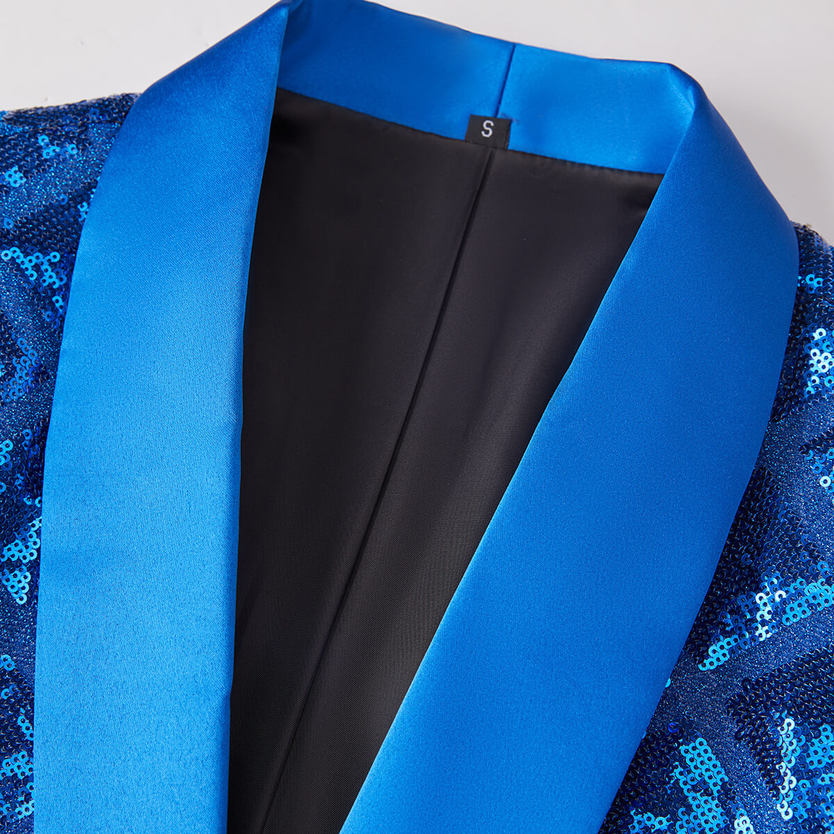 Men's Diamond Pattern Sequin Blazer