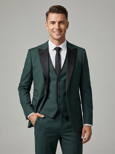 Contrast Neckline 3 Piece Homecoming Suit