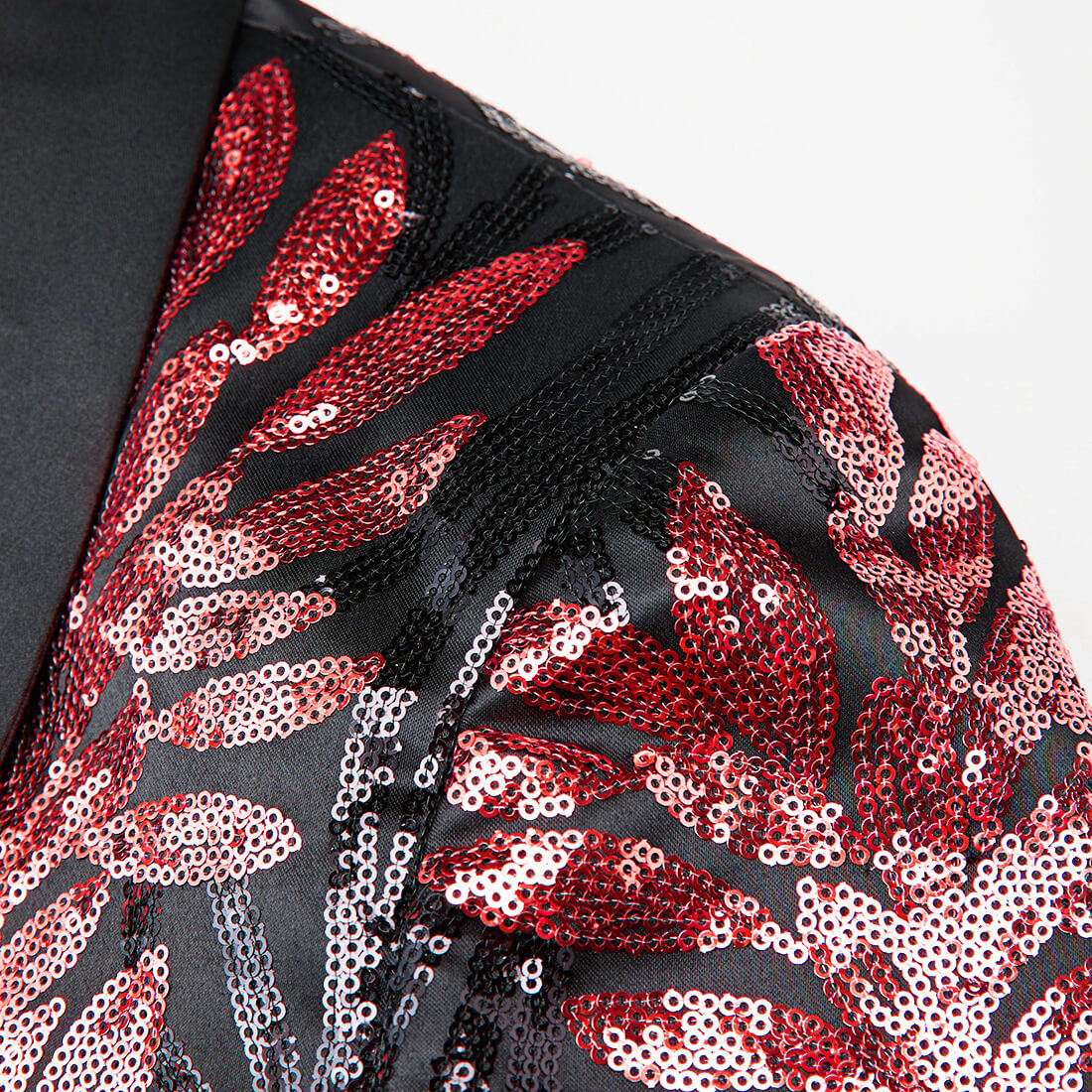Men's Floral Sequin Shawl Lapel Prom Blazer