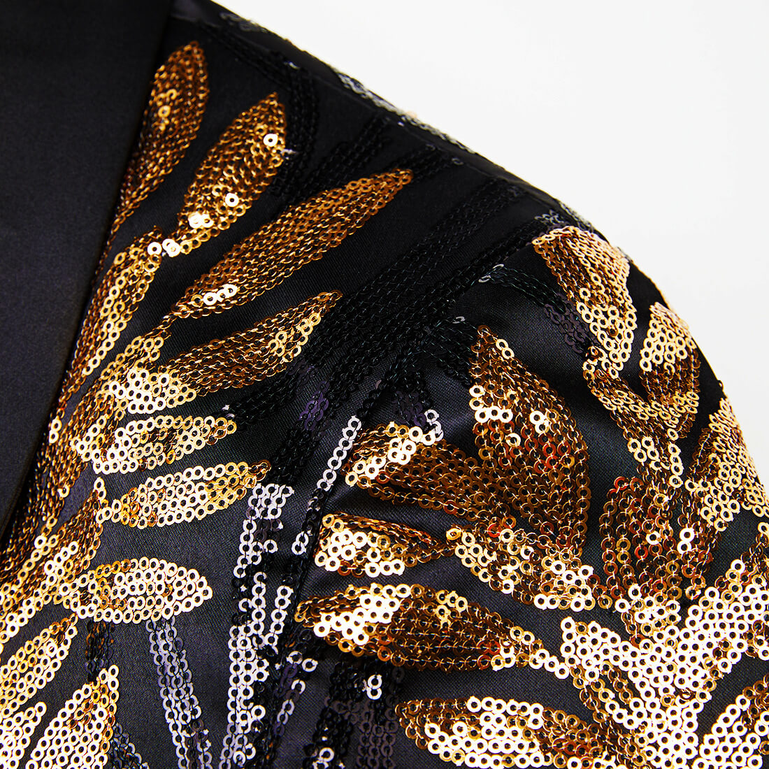 Men's Floral Sequin Shawl Lapel Prom Blazer