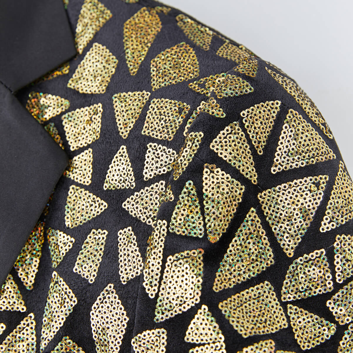 Men's Geometric Sequin Prom Blazer