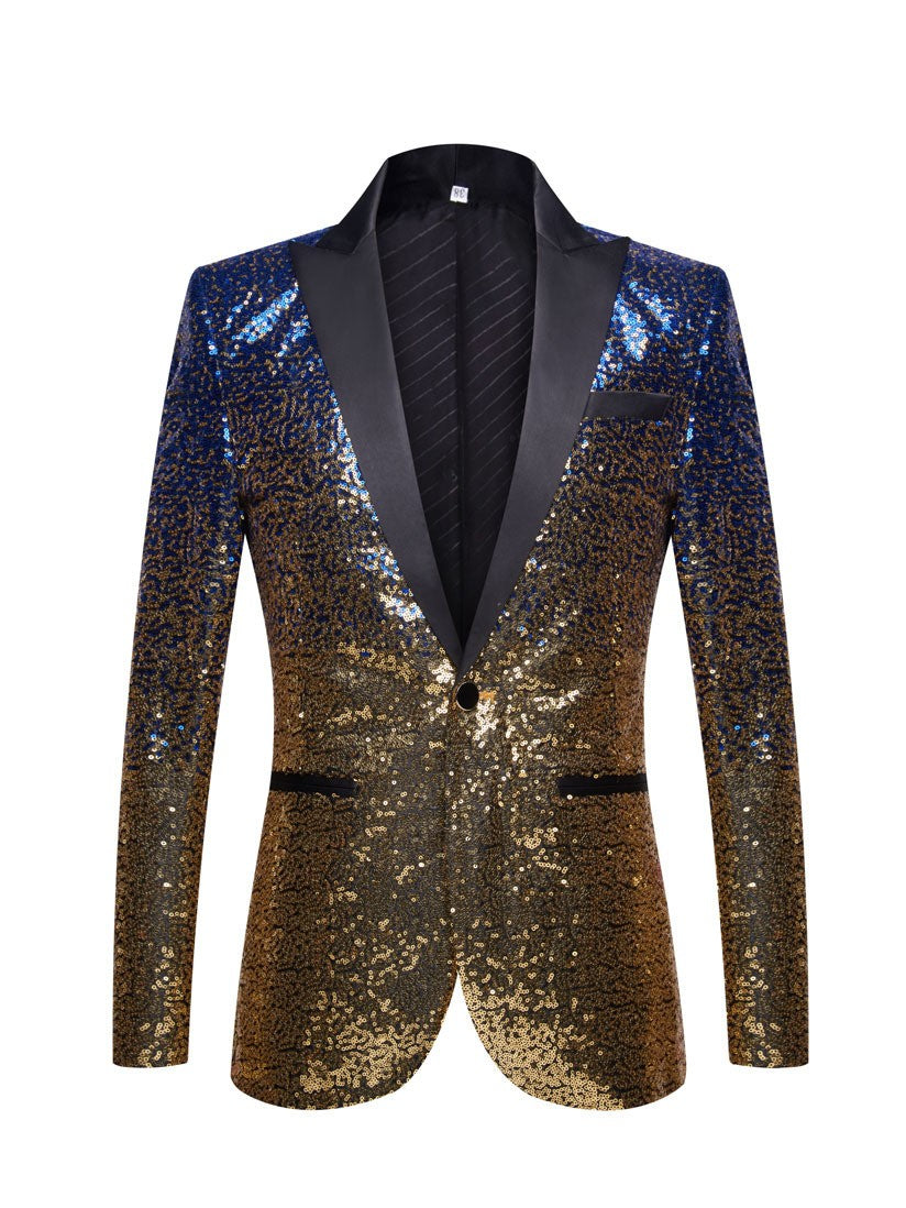 Men's Gradient Sequin Prom Blazer