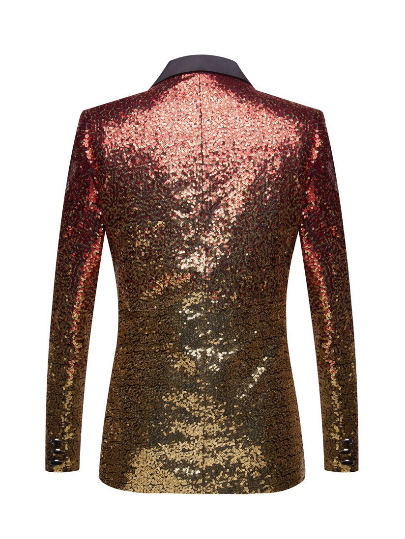 Men's Gradient Sequin Prom Blazer