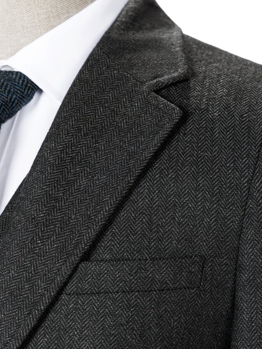 Men's Herringbone Tweed 3 Piece Suit