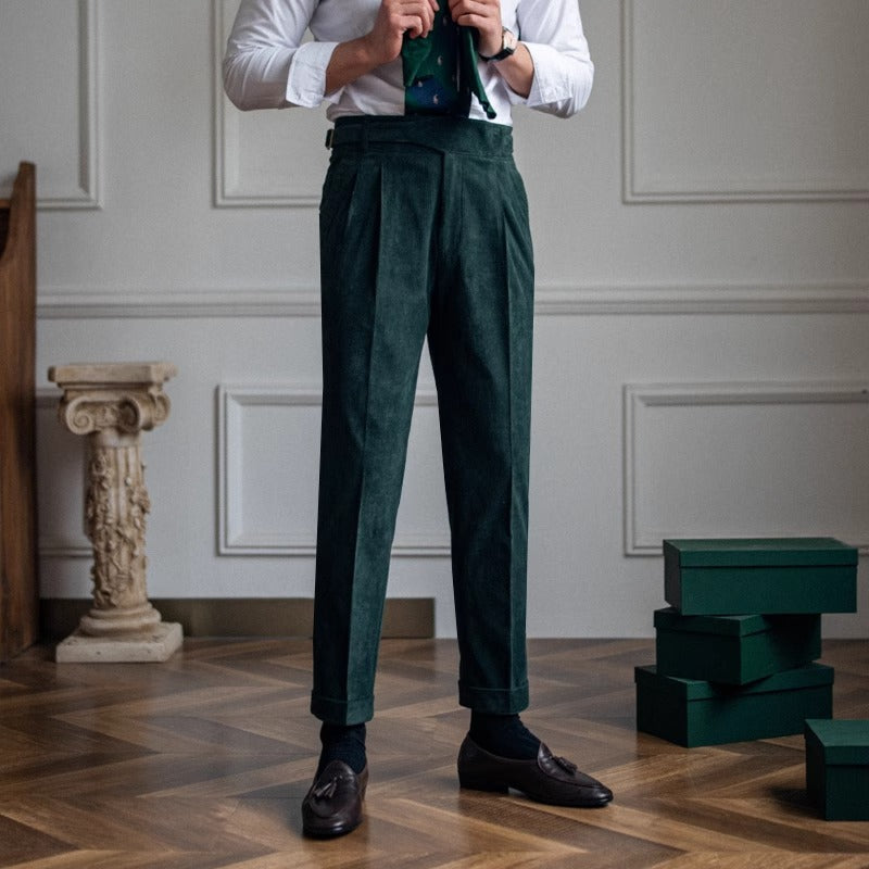 Men’s High-Waisted Corduroy Gurkha Trousers