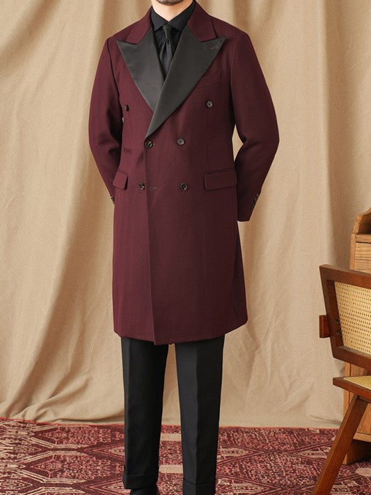 Men’s Longline Double-Breasted Tuxedo Blazer