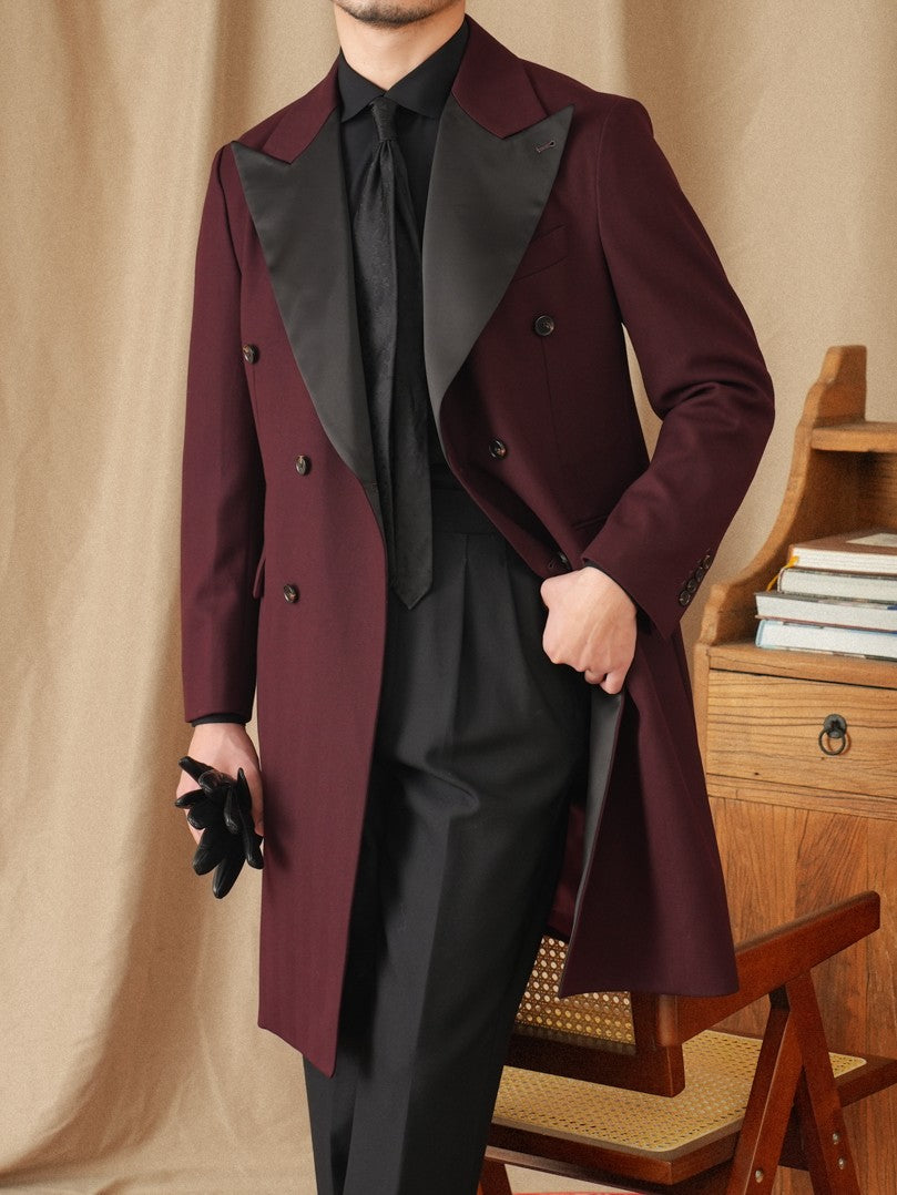 Men’s Longline Double-Breasted Tuxedo Blazer
