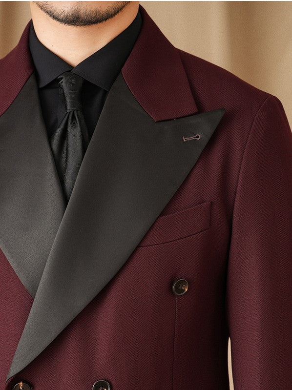 Men’s Longline Double-Breasted Tuxedo Blazer