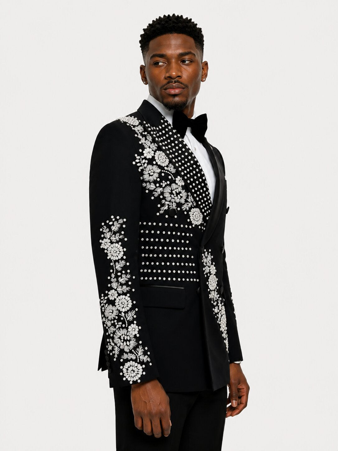 Men’s Rhinestone Double Breasted Tuxedo Suit