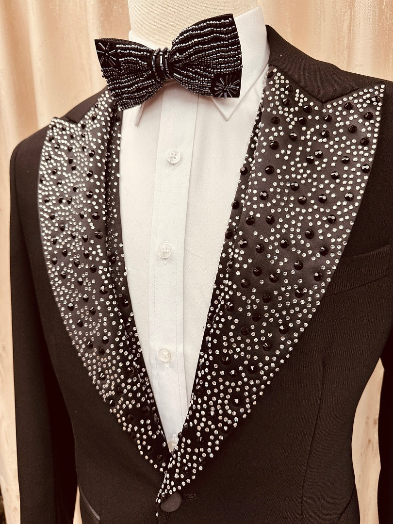 Luxury Rhinestone Shawl Lapel 3 Piece Prom Suit for Men