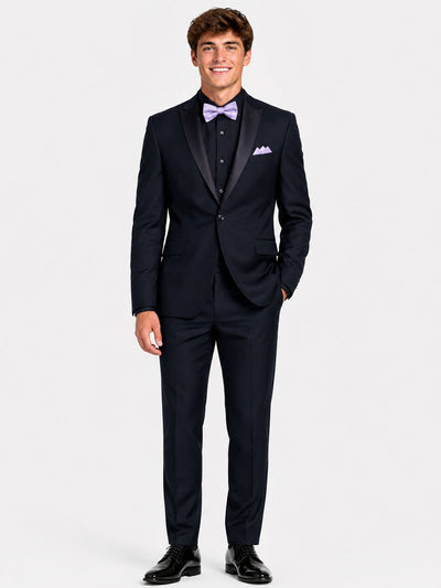 Black Homecoming Suit with Satin Lapel
