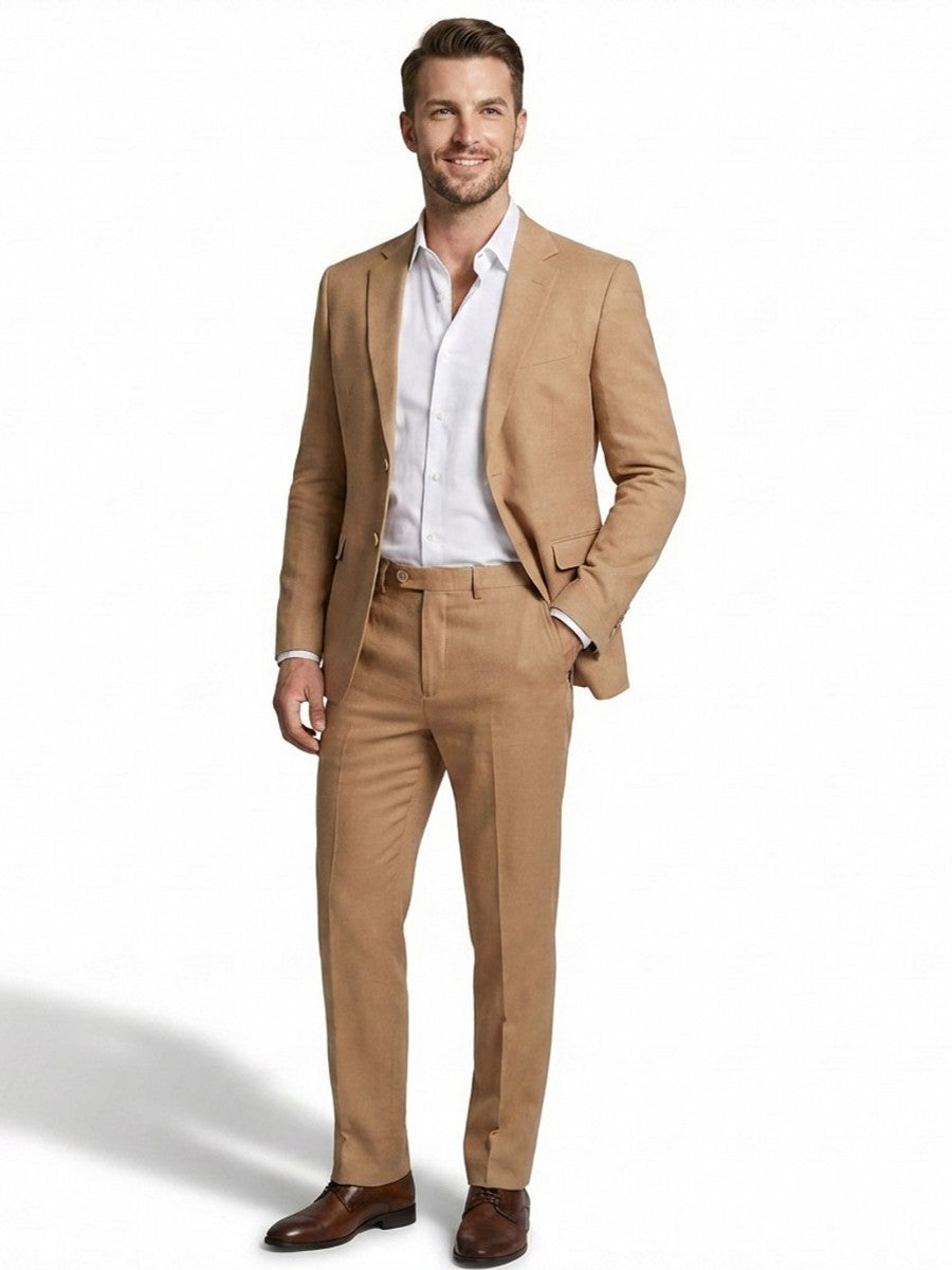Men's Modern Linen Suit Set- Summer Casual Wedding Suit