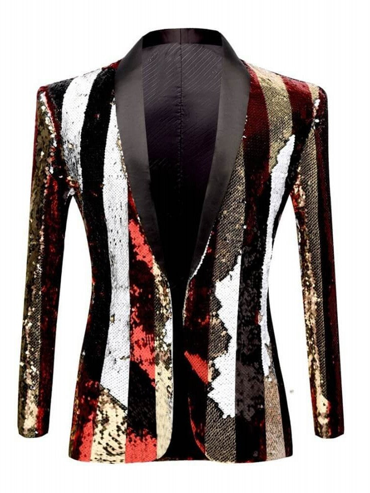 Men’s Multicolor Sequin Stage Blazer