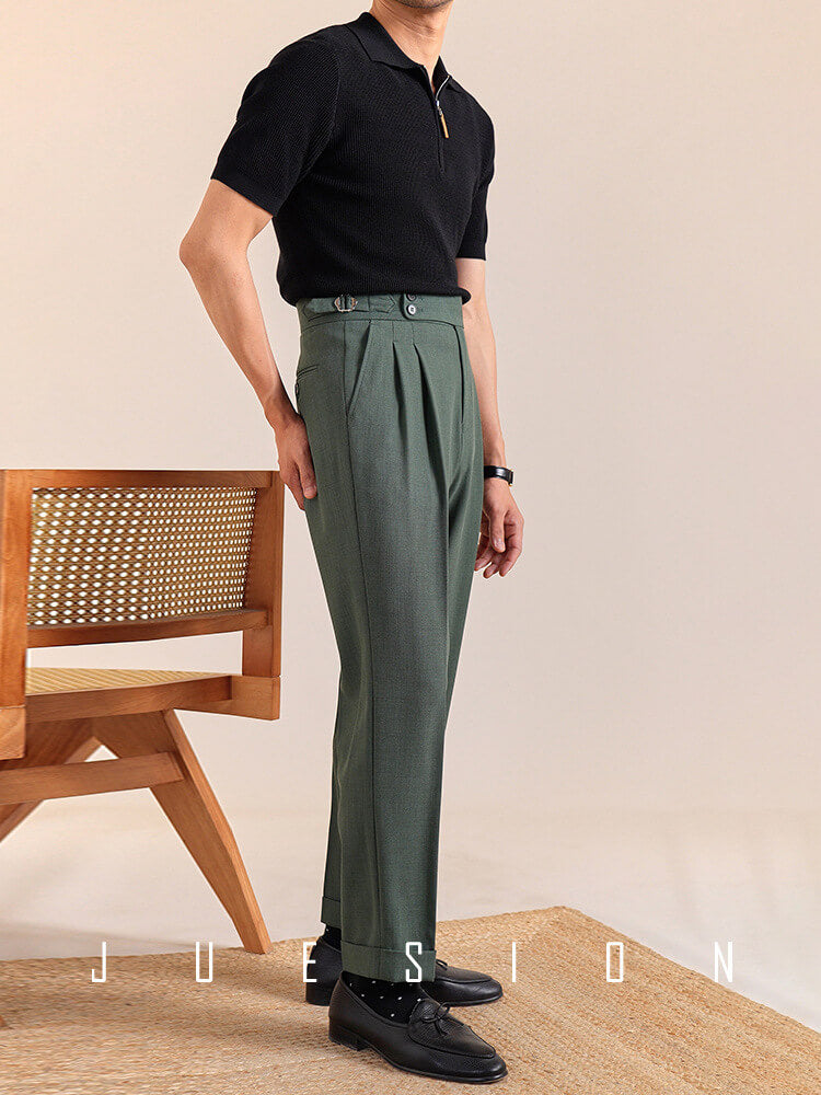 Men’s Neapolitan High-Waisted Gurkha Dress Pants