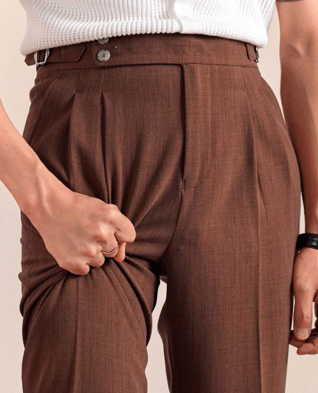 Men’s Neapolitan High-Waisted Gurkha Dress Pants