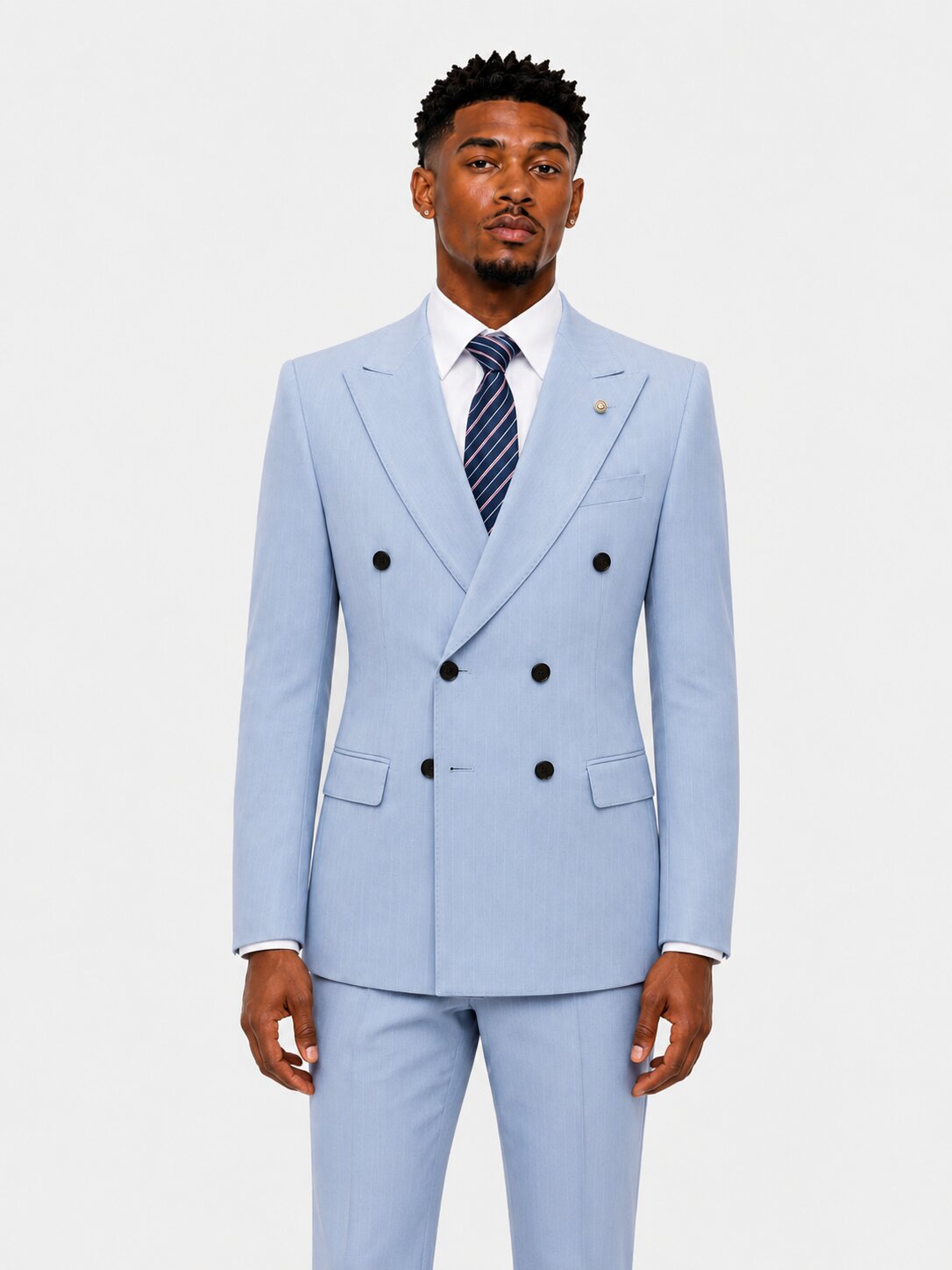 Men's Pinstripe Double Breasted Suit Slim Fit