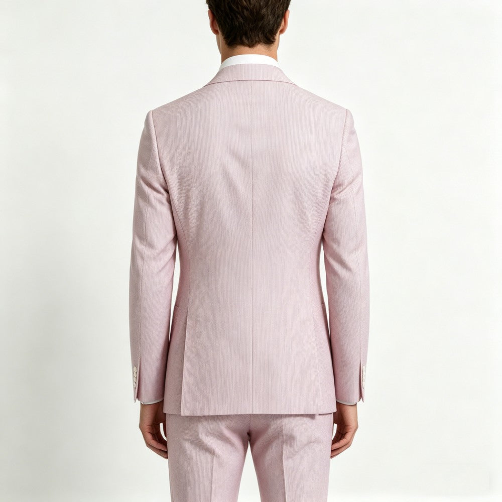 Men’s Pinstripe Seersucker Suit – 2 Piece Summer Slim Fit Suit