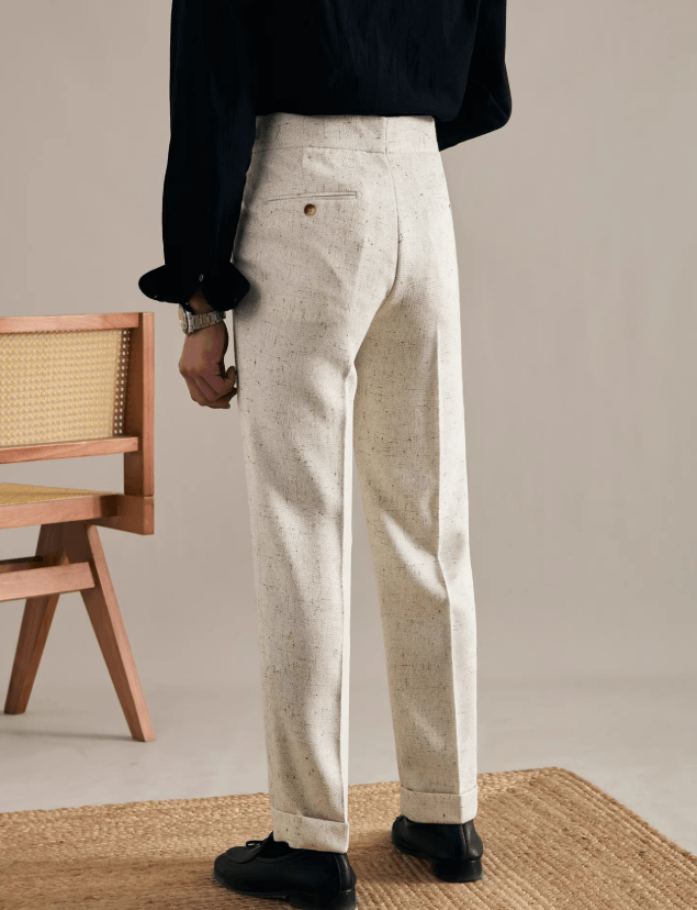 Men’s Relaxed High-Waisted Straight-Leg Dress Pants