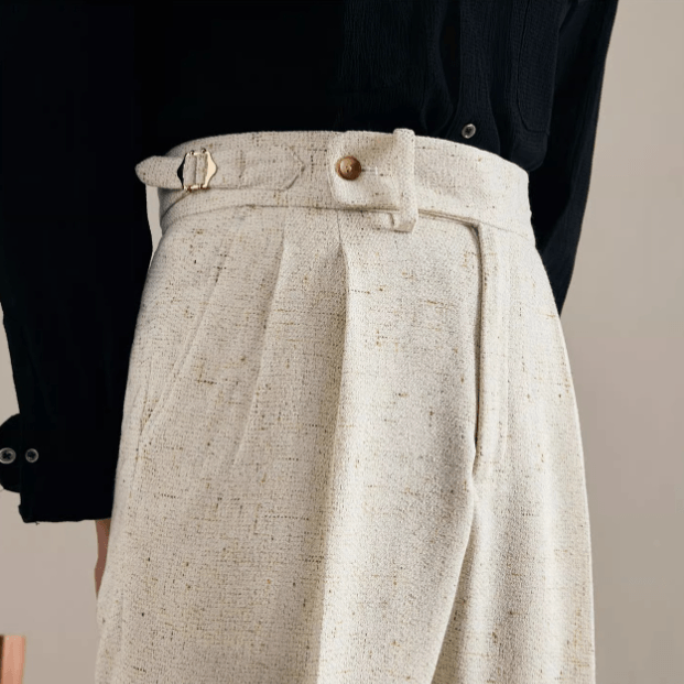 Men’s Relaxed High-Waisted Straight-Leg Dress Pants