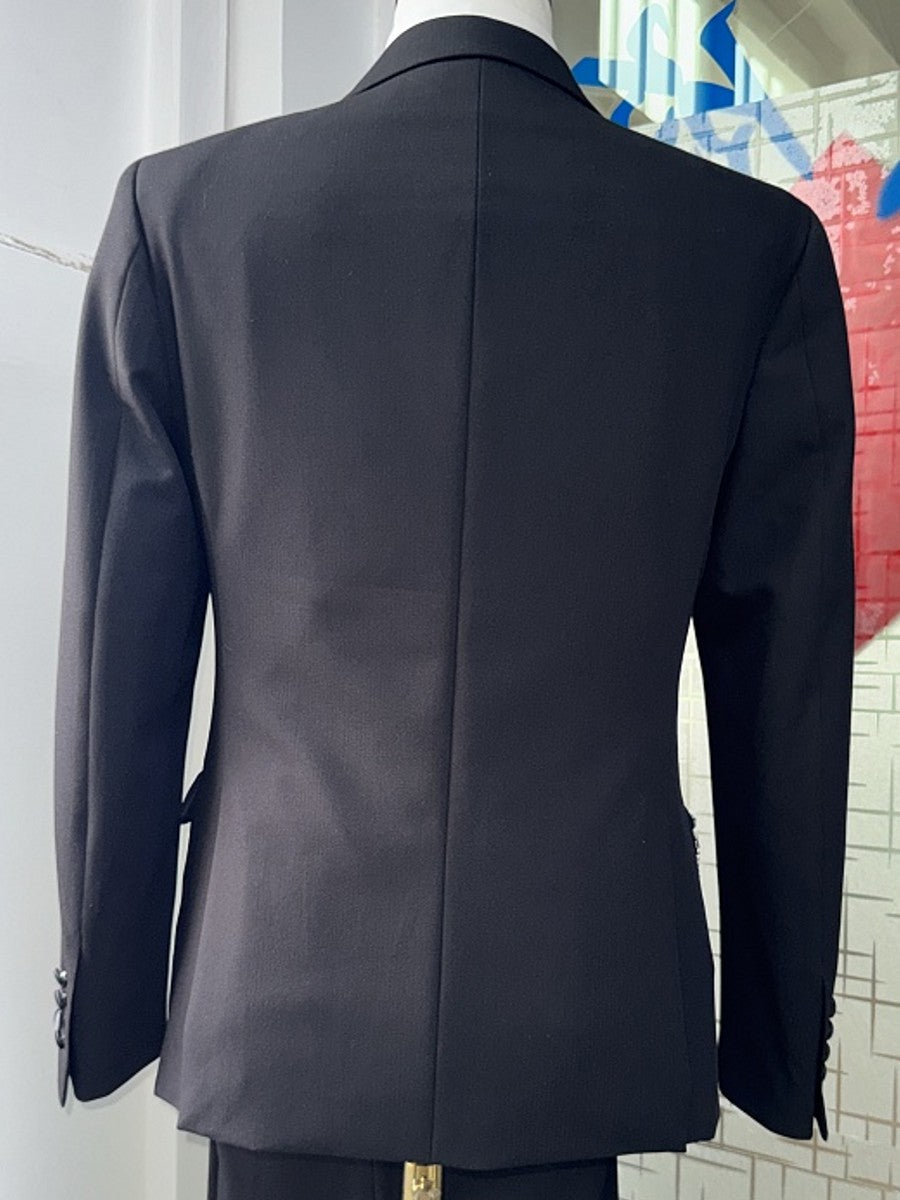 Men's Rhinestone Fringe Double-Breasted 2 Piece Tuxedo Wedding Prom Suit