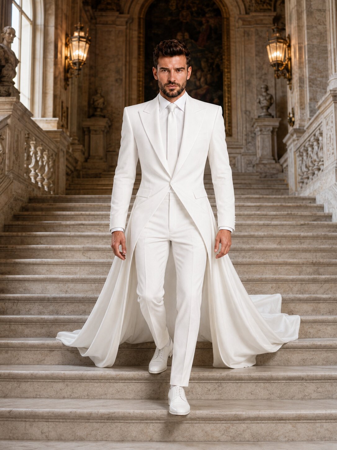 Men's Royal Tailcoat Suit with Cape