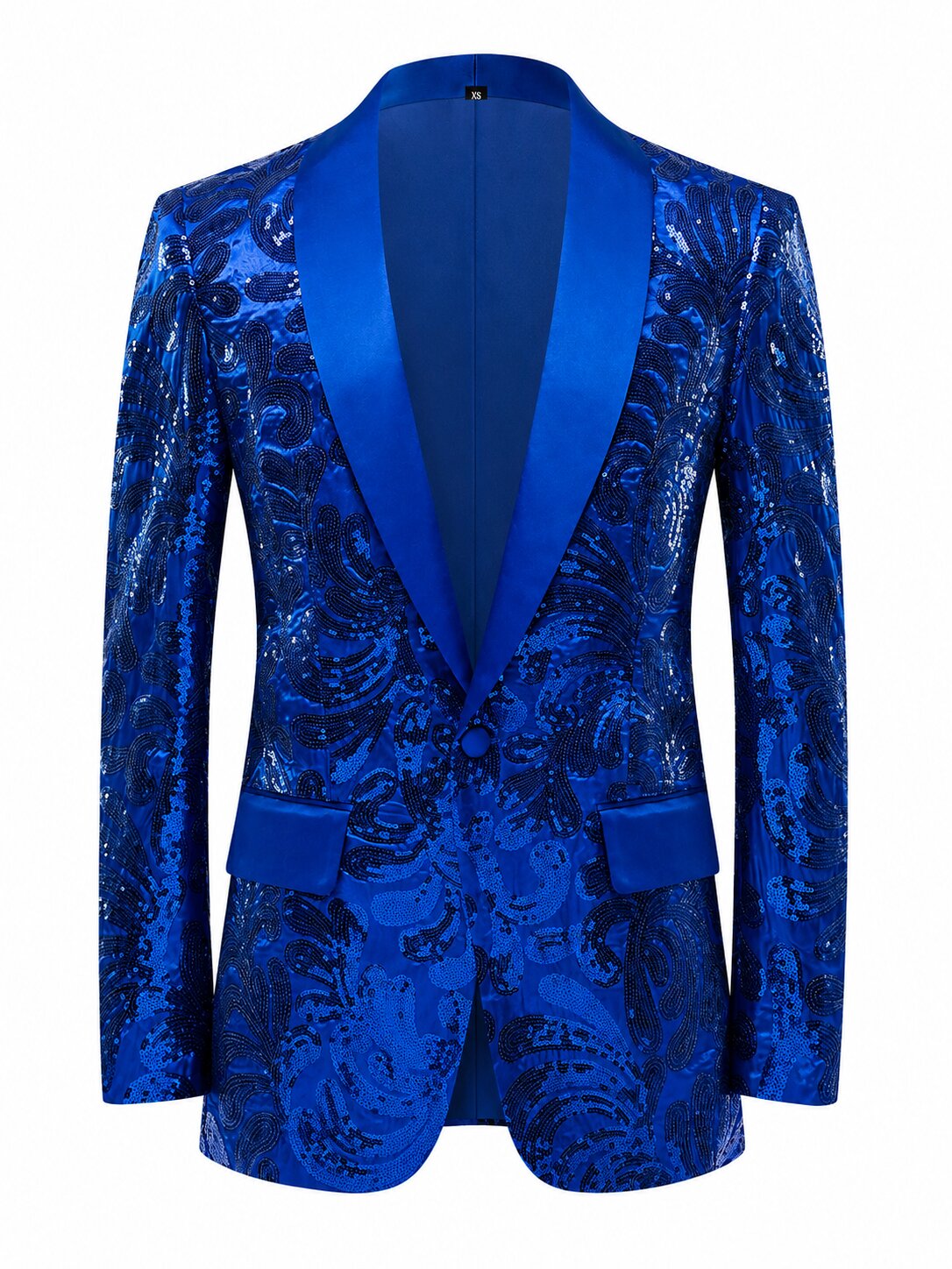 Men's Satin Shawl Lapel Sequin Blazer