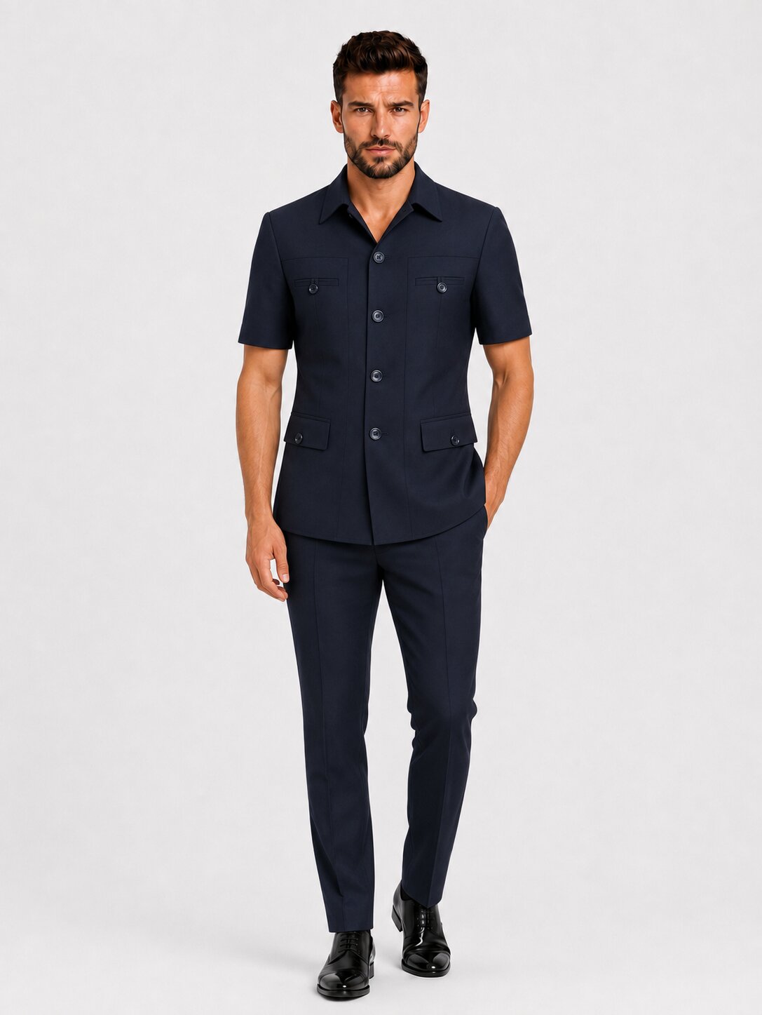 Men's Safari Suit Set Short Sleeve