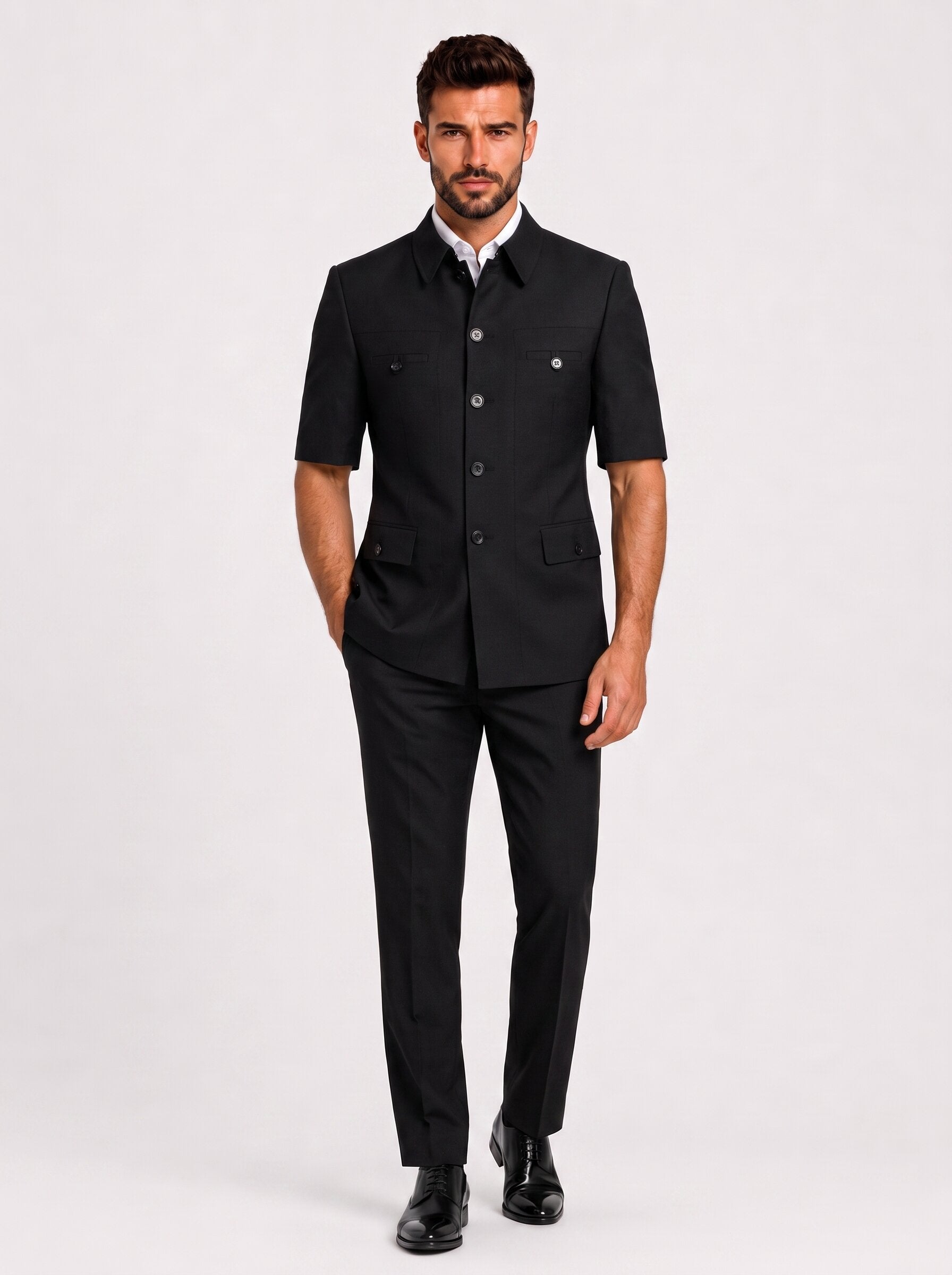 Men's Safari Suit Set Short Sleeve