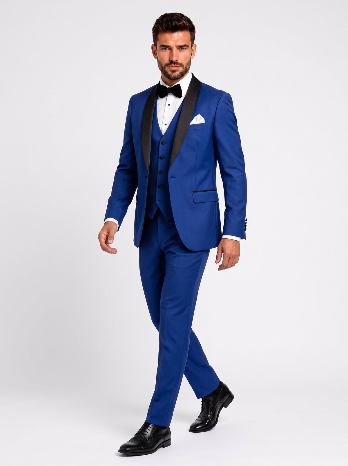 Men’s 3-Piece Wedding Tuxedo with Black Shawl Lapel